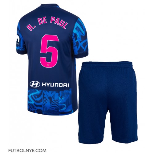 Camiseta Atletico Madrid Rodrigo De Paul #5 Tercera Equipación para niños 2024-25 manga corta (+ pantalones cortos)